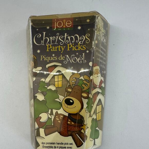 Jole Christmas Party Picks Reindeer, Snowman, Angel & Santa New In Package 2005 - Picture 3 of 3